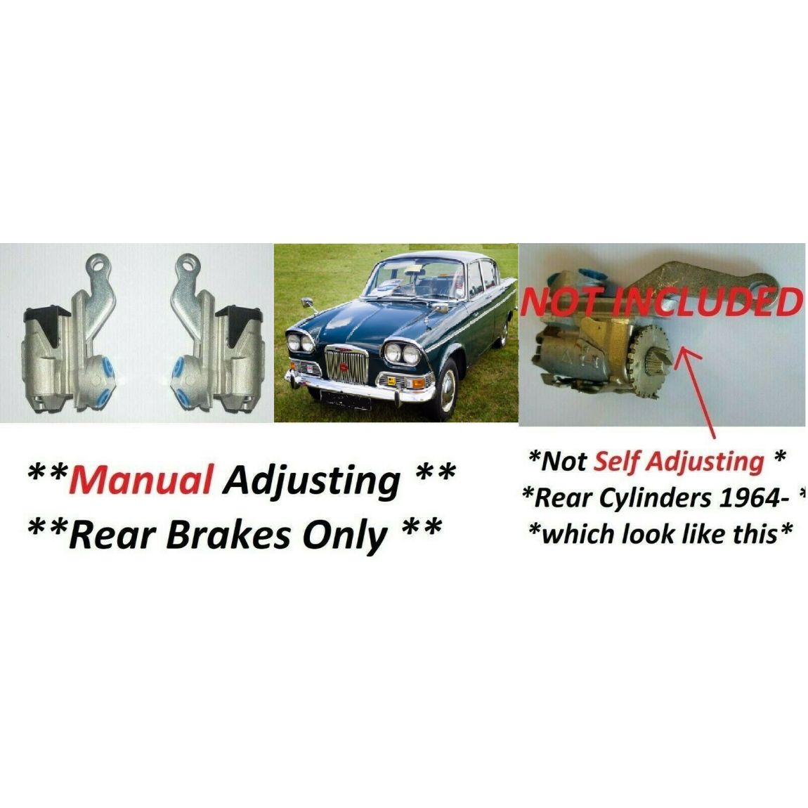 REAR BRAKE WHEEL CYLINDERS x2 (Humber Sceptre) (Mk.1 {Early}) (**1963- 64 Only**) 